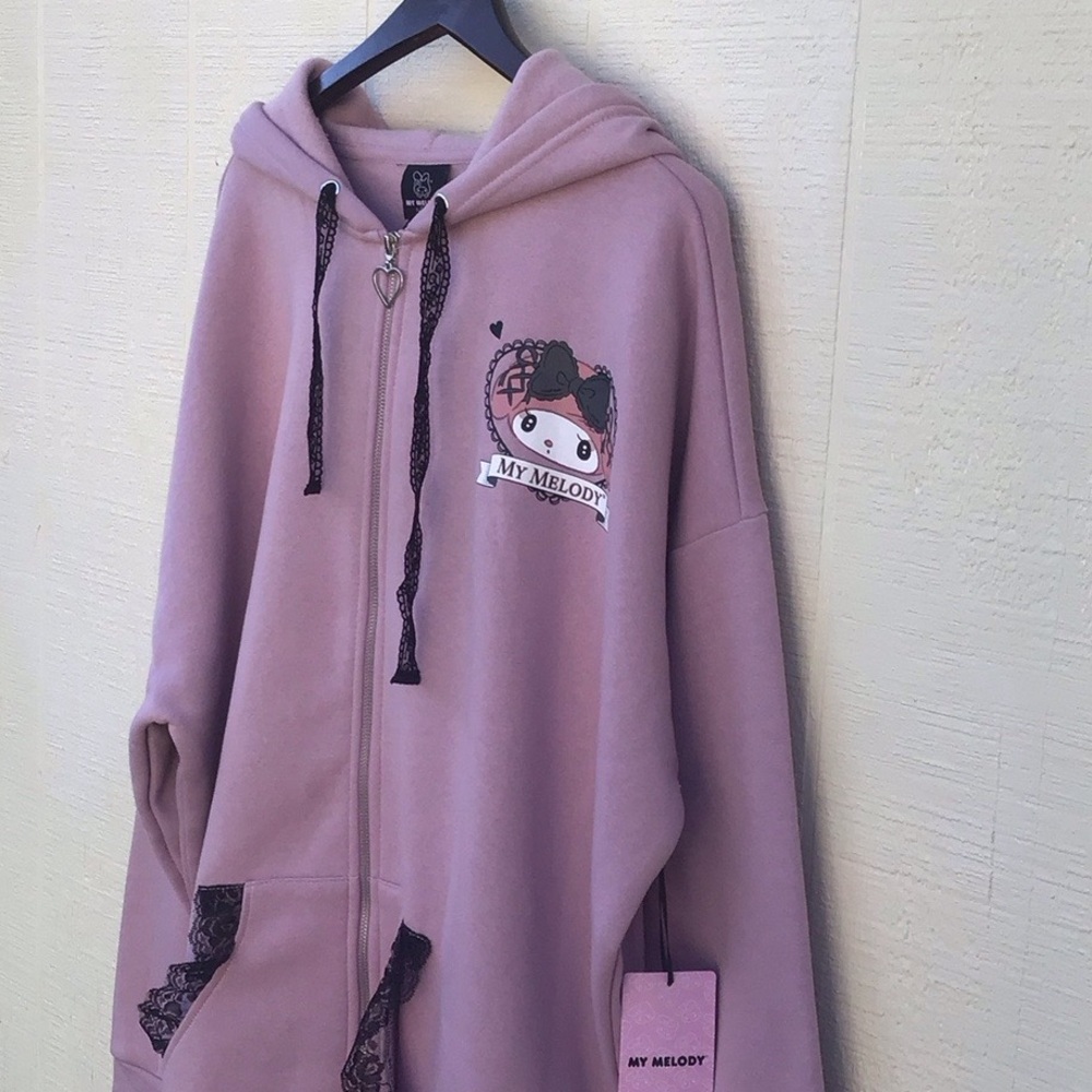 My Melody Sanrio Lolita lilac oversized lace ear hoodie may fit sizes Xl-1X - Picture 11 of 16